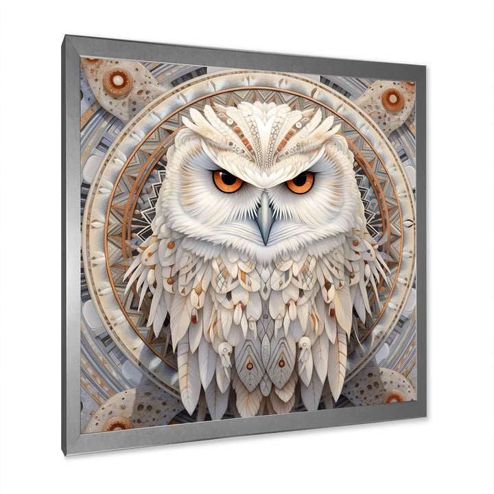 Portrait Of Mythical White Owl - White Owl Wall Art