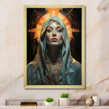 Radiant Portrait Of Holy Mary - Owl Canvas Wall Art