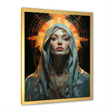 Radiant Portrait Of Holy Mary - Owl Canvas Wall Art