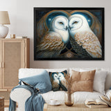 White Owls in love - Owl Wall Decor