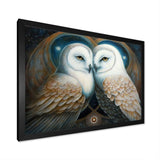 White Owls in love - Owl Wall Decor