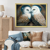 White Owls in love - Owl Wall Decor