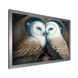 White Owls in love - Owl Wall Decor
