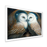 White Owls in love - Owl Wall Decor