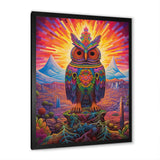Portrait Of Purple Shamanic Owl Mexican Dessert - Owl Wall Decor