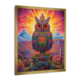 Portrait Of Purple Shamanic Owl Mexican Dessert - Owl Wall Decor