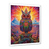 Portrait Of Purple Shamanic Owl Mexican Dessert - Owl Wall Decor