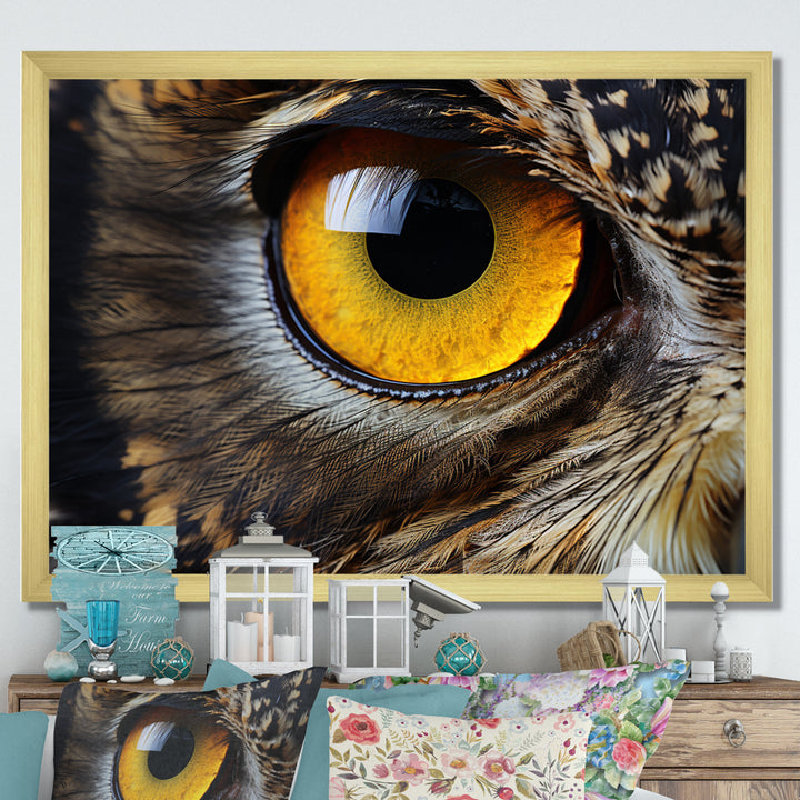 Close-up Of Eye Of Brown Owl Wildlife Photography - Owl Large Canvas Wall Art