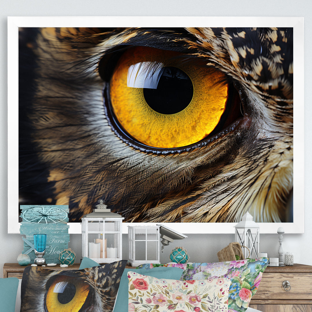 Close-up Of Eye Of Brown Owl Wildlife Photography - Owl Large Canvas Wall Art