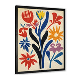 Abstract Retro Flowers In Blue Yellow Black - Owl Bedroom Wall Art