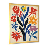 Abstract Retro Flowers In Blue Yellow Black - Owl Bedroom Wall Art