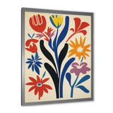 Abstract Retro Flowers In Blue Yellow Black - Owl Bedroom Wall Art