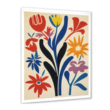 Abstract Retro Flowers In Blue Yellow Black - Owl Bedroom Wall Art