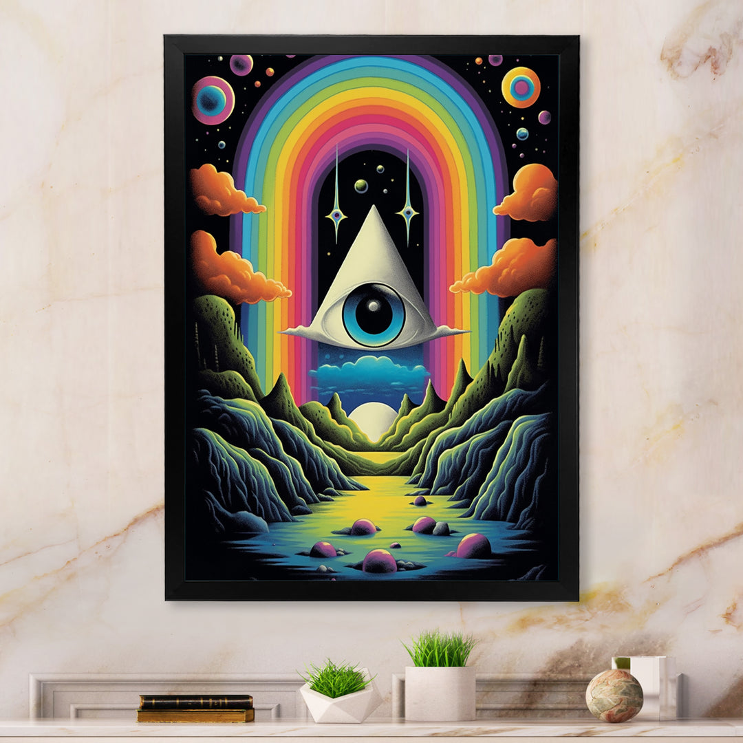 Eye Of Consciousness Surrealistic Landscape - Owl Canvas Wall Art
