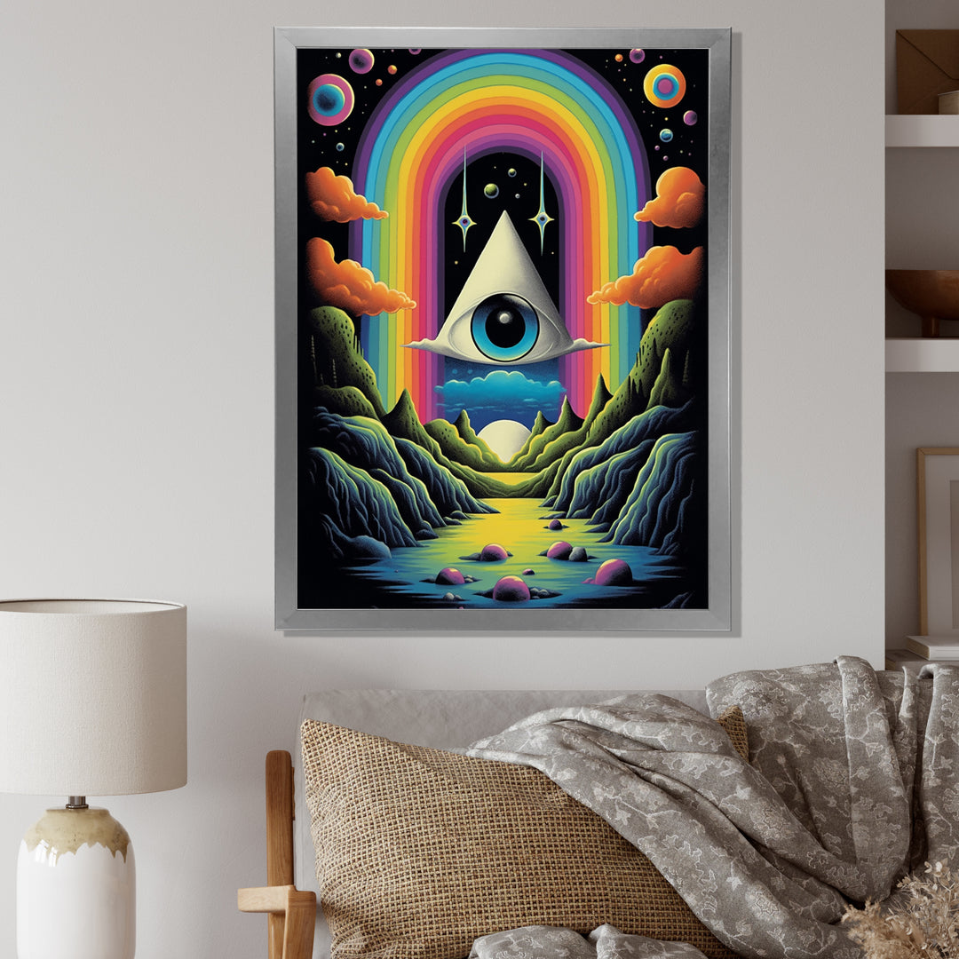 Eye Of Consciousness Surrealistic Landscape - Owl Canvas Wall Art
