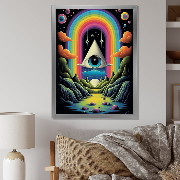 Eye Of Consciousness Surrealistic Landscape - Owl Canvas Wall Art