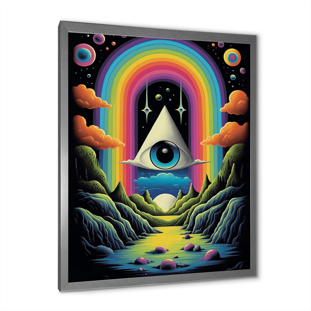 Eye Of Consciousness Surrealistic Landscape - Owl Canvas Wall Art