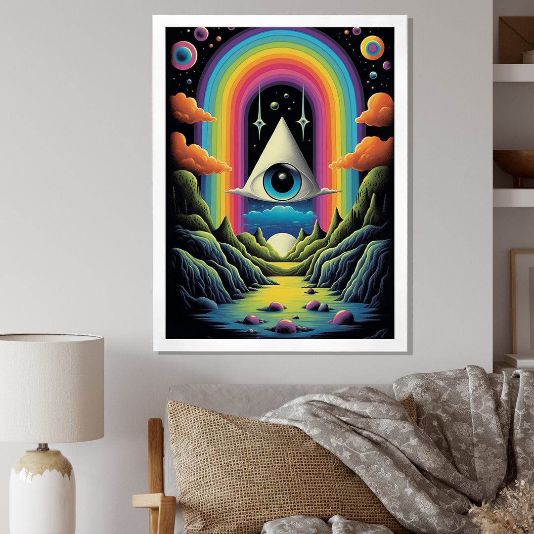 Eye Of Consciousness Surrealistic Landscape - Owl Canvas Wall Art
