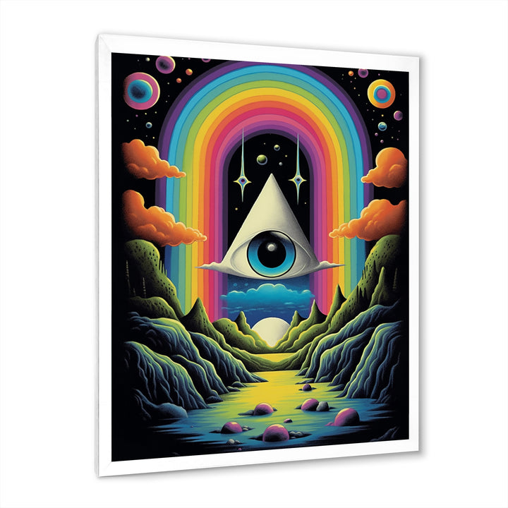 Eye Of Consciousness Surrealistic Landscape - Owl Canvas Wall Art