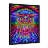 Psychedelic Rainbow Owl Portrait - Owl Wall Decor