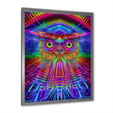 Psychedelic Rainbow Owl Portrait - Owl Wall Decor