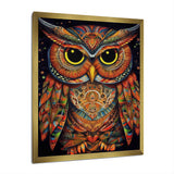 Brown Yellow Wisdom in Colors - Brown Owl Wall Art