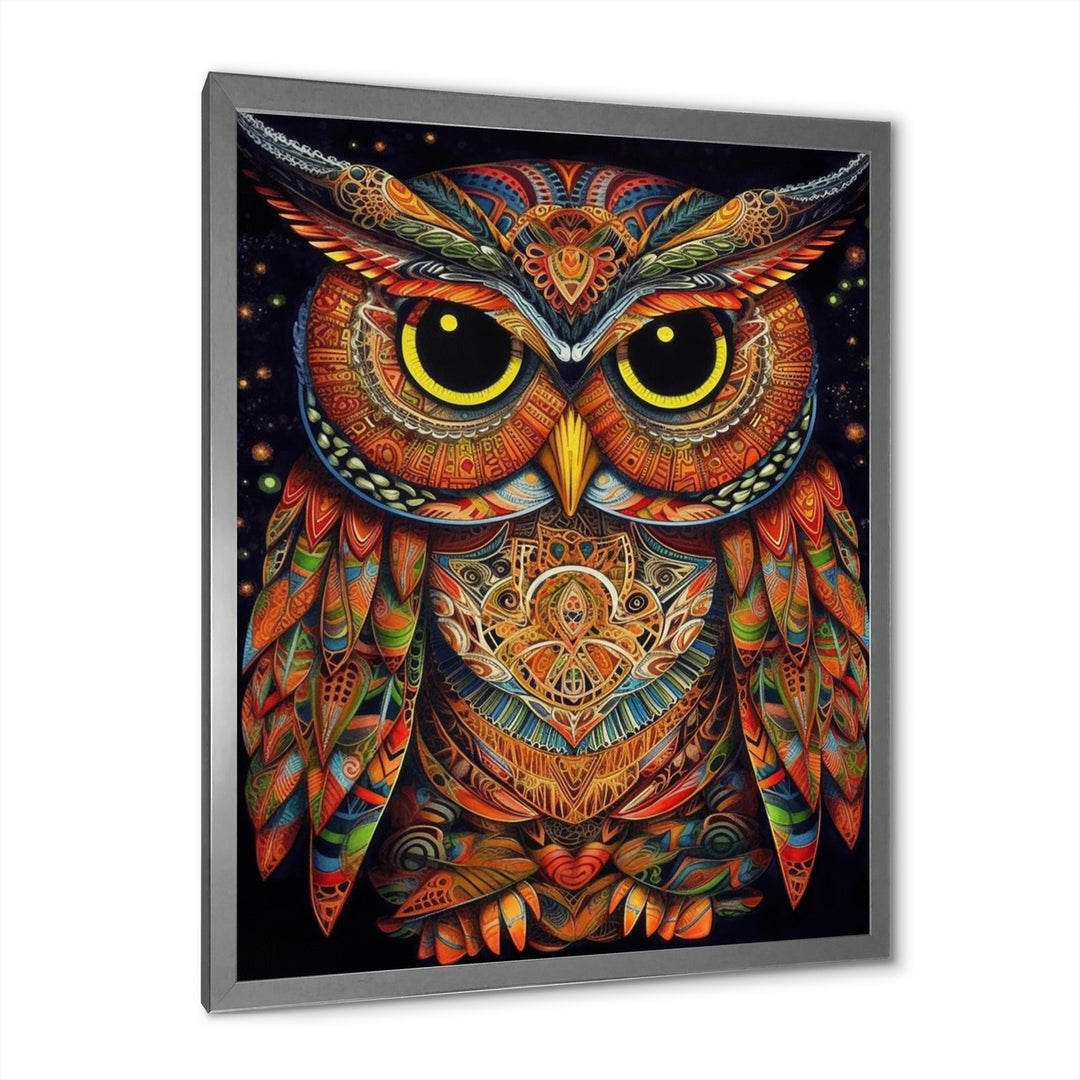 Brown Yellow Wisdom in Colors - Brown Owl Wall Art