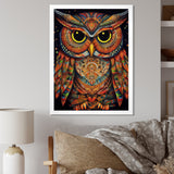 Brown Yellow Wisdom in Colors - Brown Owl Wall Art