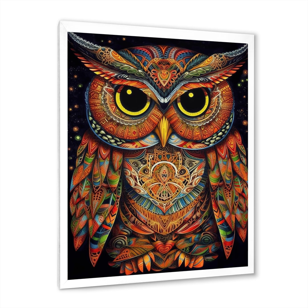 Brown Yellow Wisdom in Colors - Brown Owl Wall Art