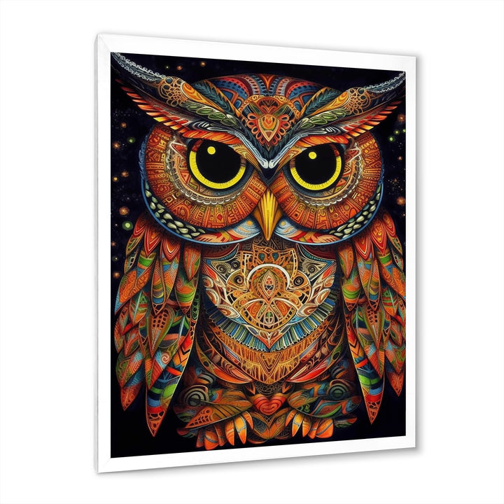 Brown Yellow Wisdom in Colors - Brown Owl Wall Art