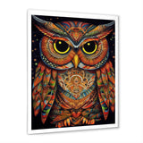 Brown Yellow Wisdom in Colors - Brown Owl Wall Art