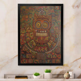Tribal Portrait Of Owl - Brown Owl Wall Art