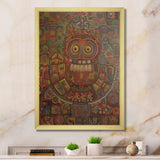 Tribal Portrait Of Owl - Brown Owl Wall Art