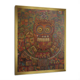 Tribal Portrait Of Owl - Brown Owl Wall Art