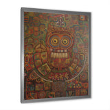 Tribal Portrait Of Owl - Brown Owl Wall Art