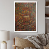 Tribal Portrait Of Owl - Brown Owl Wall Art