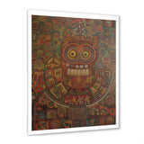 Tribal Portrait Of Owl - Brown Owl Wall Art