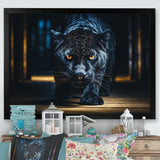 Glorious Black Panther Hunting Wild Nature - Panther Bedroom Wall Art