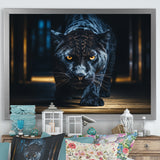 Glorious Black Panther Hunting Wild Nature - Panther Bedroom Wall Art
