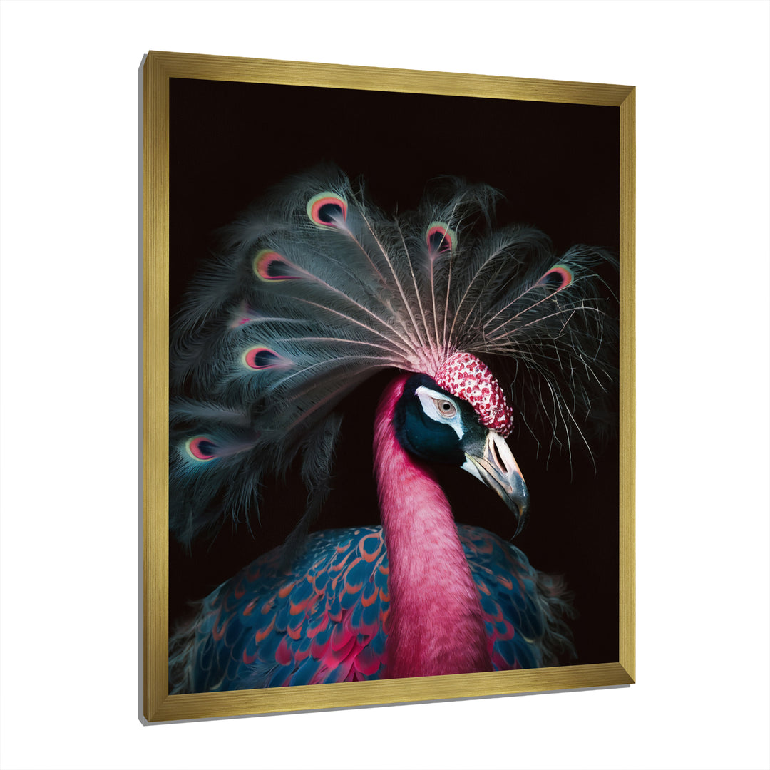 Portrait Of Pink Peacock - Peacock Wall Decor