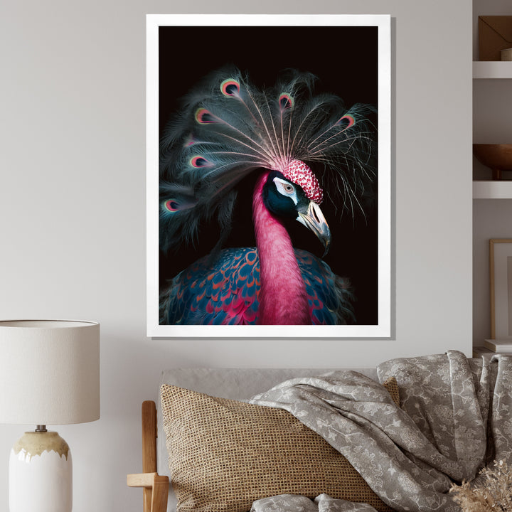 Portrait Of Pink Peacock - Peacock Wall Decor