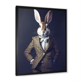White Rabbit In Fancy Suit - Rabbit Living Room Wall Art