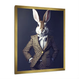 White Rabbit In Fancy Suit - Rabbit Living Room Wall Art