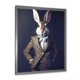 White Rabbit In Fancy Suit - Rabbit Living Room Wall Art