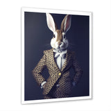 White Rabbit In Fancy Suit - Rabbit Living Room Wall Art