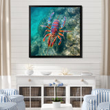 Purple Majestic Lobster Turquoise Tropical Water - Marine Animals Wall Art Prints