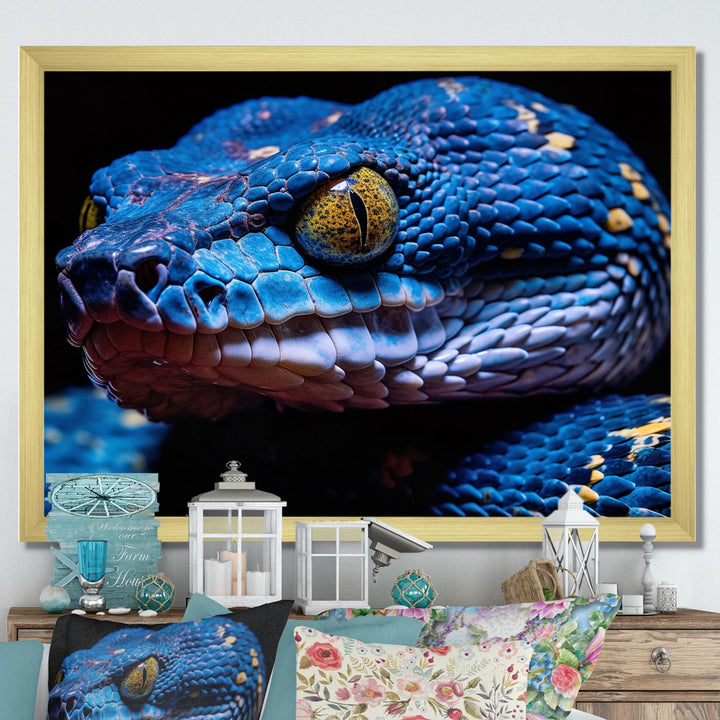 Blue Anaconda Snake Wildlife Photography - Blue Snake Wall Art