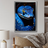 Portrait Of Blue Viper Snake Wildlife - Snake Large Canvas Wall Art