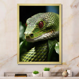 Portrait Of Green Snake Wildlife Photography - Snake Living Room Wall Art