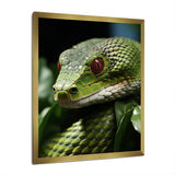 Portrait Of Green Snake Wildlife Photography - Snake Living Room Wall Art
